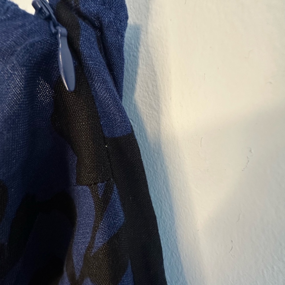 Kate Spade Blue and Black Floral Jumpsuit Wide-Leg Design - Picture 7 of 12